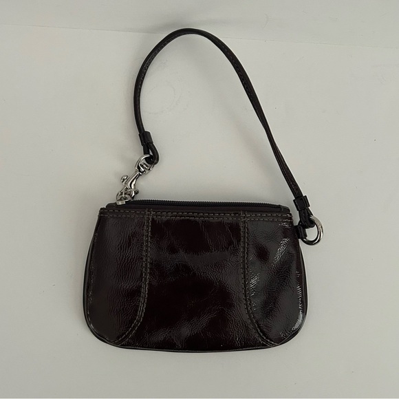 Coach Brown Patent Leather Clutch with Wristlet - Picture 2 of 6